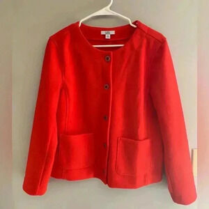 Woman’s Red Croft & Barrow Button Up Blazer Jacket Size Medium